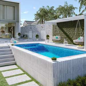 Mosaico de azulejos de vidrio transparente para hidromasaje, piscina elevada al aire libre, contenedor de fibra de vidrio, piscina segura para la familia - Product Image 2