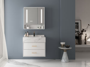 Vanity <strong>Bathroom</strong> Chinese <strong>Ready</strong> <strong>Made</strong> <strong>Bathroom</strong> Equipment Plywood Wall Hung Floating Vanity <strong>Bathroom</strong> Cabinet Sink - Product Image 2