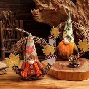Decoraciones de Otoño para el Día de Acción de Gracias, Guirnalda Artificial con Hojas de Arce para Puerta Principal, Pared o Ventana - Product Image 1