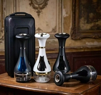 Chicha électronique mini de luxe moderne givrée rechargeable avec écran LED portable et base en acier inoxydable effet miroir