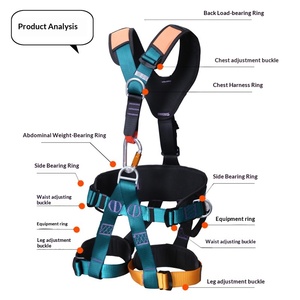 Imbracatura di Sicurezza a Cinque Punti per Lavori in Quota, Arrampicata su Roccia e Soccorso, Imbracatura Completa Confortevole in Poliestere - Product Image 4