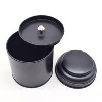 Vente en gros Boîte à thé ronde en métal noire vide et réutilisable Boîte en fer-blanc pour boîte de thé en vrac Boîte d'emballage pour boîtes de conserve d'épices Matcha