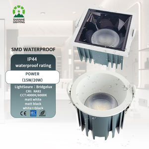SHANHE 15W 20W personnalisé encastré anti-éblouissement 220V 240VAC étanche <span class=keywords><strong>salle</strong></span> <span class=keywords><strong>de</strong></span> <span class=keywords><strong>bain</strong></span> <span class=keywords><strong>Led</strong></span> Downlights Ip65 IP44 spots - Product Image 1