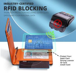 Cartera <span class=keywords><strong>de</strong></span> Alta Calidad para Bolsillo Delantero con Bloqueo RFID, Billetera Plegable <span class=keywords><strong>de</strong></span> Cuero Delgada para Hombre con Pinza para Billetes y Tarjetero - Product Image 4