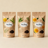 Sachet Doypack Personnalisé Imprimé Qualité Alimentaire Anti-humidité avec Fermeture Zip, pour Sachet de Thé 250g, avec Mylar et Logo Personnalisé