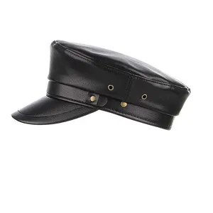 Chapeau de capitaine de <span class=keywords><strong>marin</strong></span> en PU pour femmes, béret boulanger, livan, new, - Product Image 3