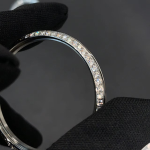 Boîtier de montre de luxe en diamant pour NH35/SKX007-huître en <span class=keywords><strong>or</strong></span> rose 904L, diamants de laboratoire CVD, cristal bombé, style Datejust et plongeur - Product Image 4