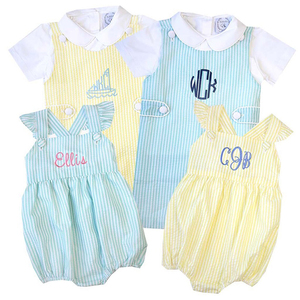 <span class=keywords><strong>Frère</strong></span> soeur correspondant tenues de frères et soeurs grand <span class=keywords><strong>frère</strong></span> petite soeur barboteuse Seersucker bambin bébé bulle tenues de famille - Product Image 2