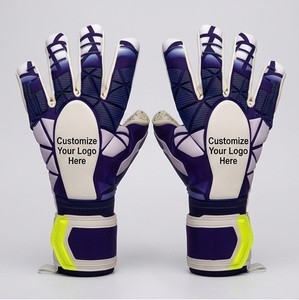 Gants de gardien de but en cuir de haute qualité Soccer Max Professional avec fermeture antidérapante respirante à lacets et auto-agrippante pour hommes - Product Image 1