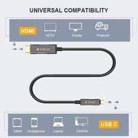 CableCreation 10M 33FT AOC USB 3.1 Tipo-C para Cable 4K 60Hz de Fibra Óptica Activa con Revestimiento de PVC y Trenzado de Lámina para Proyector y Salas de Reuniones