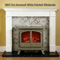 Contour de cheminée en MDF peint en blanc, vente en gros |   Cheminée murale moderne au gaz/électrique pour salon, MOQ 50 EU Timberlume