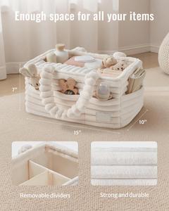 Organizador de Pañales de Franela al por Mayor, Cesta Portátil para Bebé con Bolsillos Exteriores y Divisores Extraíbles - Product Image 2