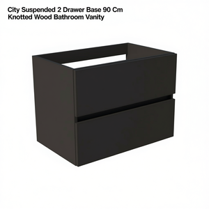 Mueble de Baño Suspendido City con 2 Cajones, Base de 90 cm, Madera Nudada - Product Image 3