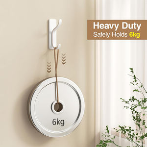 Gancho individual curvo Sin agujeros de taladro Perchero de tela pegajosa Bata de ducha Gancho de suspensión de pared de garaje - Product Image 5