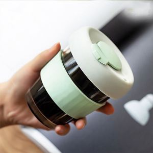 แก้วน้ำกาแฟทรงสร้างสรรค์ Aeofa แก้วน้ำพร้อมปลอกซิลิโคน แก้วน้ำมีฝาปิด - Product Image 4
