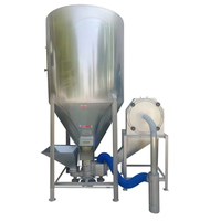 Mélangeur d'aliments vertical galvanisé spécial volailles de 500 kg, mélangeur d'aliments pour poulets, canards, oies, pour le mélange des matières premières et l'agitation des aliments.
