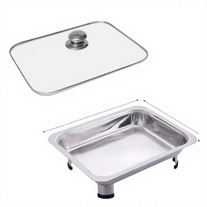 Plat carré en verre Flower Dance avec couvercle en verre, vaisselle de buffet pour camping et restaurant, compatible cuisinière - Artisanat indien - Product Image 3