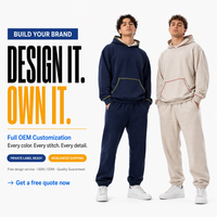 Ensemble de survêtement deux pièces en molleton bouclette lourd et uni pour homme : pantalon de jogging et sweat à capuche