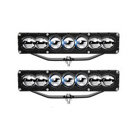 Phare de calandre à 6 LED, bicolore blanc-jaune, faisceau haut/bas, éclairage tout-terrain 12V 24V pour SUV