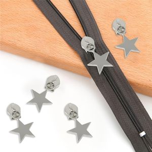 Honbay PCS - Cierre de cremallera de metal con diseño de estrella y anillo plateado de aleación de zinc, deslizadores de cremallera de metal para equipaje, bolsos y ropa. - Product Image 3