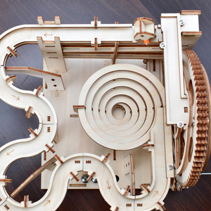 Modèle <span class=keywords><strong>de</strong></span> construction en bois découpé au laser, jouet éducatif 3D en bois avec boule roulante - Product Image 6