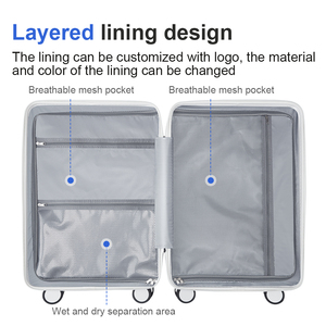 Nhà Máy Bán sỉ rộng xử lý PC hành lý vỏ cứng dây kéo bánh xe Spinner Du Lịch VaLi với TSA khóa - Product Image 6