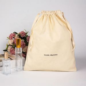 Wholesale Canvas Cotton <b>Pouch</b> <b>Drawstring</b> Shoe Bag Gift Bag Custom Handbag Dust Bags Covers With Logo Print - Product Image 2