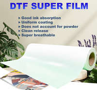 Film de transfert thermique PET mat 60 cm Cowint Factory Direct, pelable instantanément, Super DTF 75/100U, impression pour vêtements, imprimante DTF