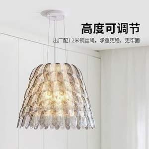 โคมไฟระย้าขนนกสีขาวอบอุ่นสำหรับห้องนอน ดีไซน์ทันสมัยและมีศิลปะสำหรับตกแต่งวิลล่า - Product Image 5