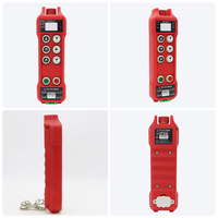 Control Remoto Industrial por Radio con 6 Botones, Doble Velocidad, Autenticación por Tarjeta de Identificación, Resistente al Agua IP67, Rojo, para Grúa Puente