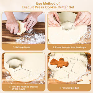 Set di taglierini <span class=keywords><strong>per</strong></span> <span class=keywords><strong>biscotti</strong></span> con stampo <span class=keywords><strong>per</strong></span> <span class=keywords><strong>biscotti</strong></span> fatti a mano in acciaio inossidabile - Product Image 4