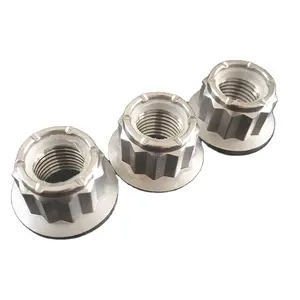 GR5 Titanium 12 point nylon lock flange nuts M8 M10 M12