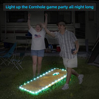 Backyard Beach Outdoor LED Corn Hole Lights Télécommande Sacs Toss Game 16 Couleurs Changeantes Cornhole Set Cornhole Lights