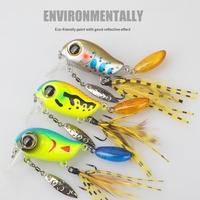 Leurre de surface Micro Minnow 38mm/5g avec lame rotative à plumes pour la pêche au bar, à la perche et à la truite en eau douce