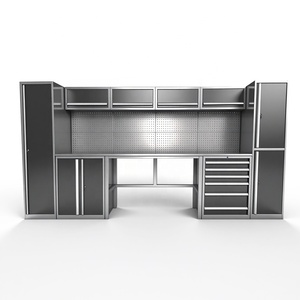 Heavy Duty <b>Storage</b> Garage Tool Trolley Cabinet with Wooden Top - Product Image 3