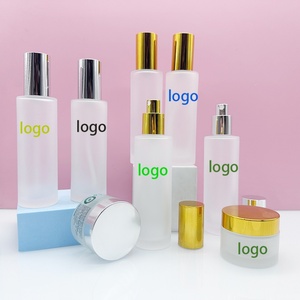 ชุดขวดเครื่องสำอางหรูหรา ขวดปั๊มแก้ว ขวดโหลแก้ว สำหรับบรรจุภัณฑ์เครื่องสำอาง ขวดโลชั่น ผลิตภัณฑ์ดูแลผิวกาย - Product Image 2