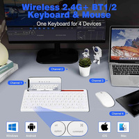 Keyboard Tablet Nirkabel Bt Lucu Portabel 2.4g Mouse dan Keyboard Combo Laptop Eksternal Multi-perangkat untuk Ponsel Laptop Hadiah