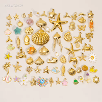 Galerie de charmes sur le thème de la vie marine |   Pendentifs en acier inoxydable plaqué or 18K PVD sur le thème de la vie marine pour la création de bijoux DIY |   Imperméable et durable