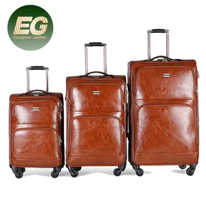 EA156 chariot 20/24/28 pouces, ensemble de 3 pièces durs, bagages de voyage de luxe personnalisés de styliste, valise à emporter, sac à bagages en cuir