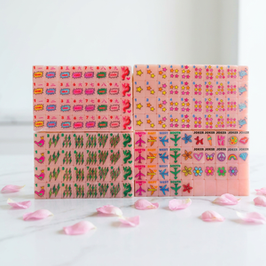 Modern Pop Art Pink Airplane American Mahjong Set Vibrant Rainbow Star Fantasy Themed Mahjong <b>Tiles</b> - Product Image 4
