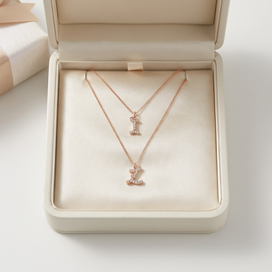 Most Popular Signature Letter Jewellery Collection 18K Rose Gold Real Natural Diamond Initial Pendant <b>Necklace</b> Layered Wear - Product Image 5