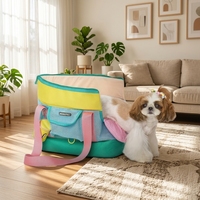 Sac à dos respirant pour petit chien, sac de transport portable à bandoulière motif dessin animé, grande capacité 5 kg