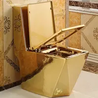 Toilette de luxe ensembles d'or couleur salle de bains en céramique de toilette bols