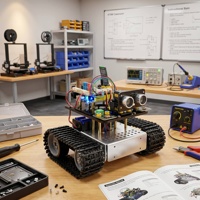 Kit de Robot Educativo STEM, Carro Tanque Inteligente Programable para Arduino, Kit de Aprendizaje de Robótica DIY para Niños y Estudiantes, Juguetes de Codificación