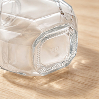Pot à miel hexagonal en verre avec col court, idéal pour la cuisine, le stockage alimentaire ou comme cadeau