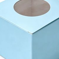 Boîtes à gâteaux en carton bleu écologiques personnalisées avec fenêtre, pour l'emballage de desserts et de pâtisseries d'anniversaire et de fête