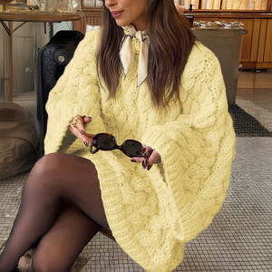 เสื้อสเวตเตอร์ถักแขนยาวลำลองสำหรับผู้หญิงในฤดูใบไม้ร่วง/ฤดูหนาวแฟชั่น - Product Image 6