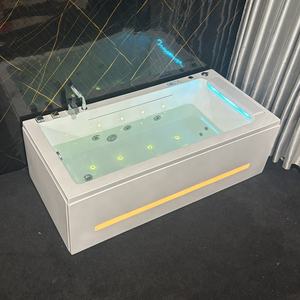 Bañera <span class=keywords><strong>de</strong></span> Hidromasaje Acrílica Blanca <span class=keywords><strong>de</strong></span> Lujo, Independiente, con Luces LED y Cascadas, para Hotel o Villa - Product Image 2