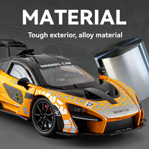 Voitures miniatures en métal 1:24 <span class=keywords><strong>McLaren</strong></span> <span class=keywords><strong>Senna</strong></span> Latte Art avec son et lumière, supercar à rétrofriction, modèle décoratif, jouets de collection - Product Image 2