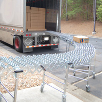 Convoyeur à gravité flexible extensible avec roues en plastique pour le transport et le déchargement de cartons